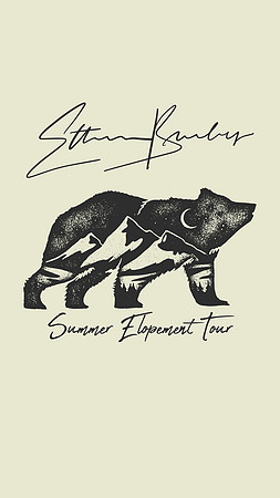 Hiking t-shirt print with grizzly bear and mountains - explore t